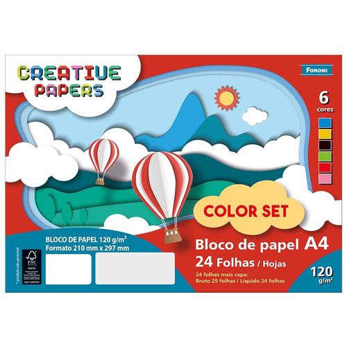 Papel-Criativo-A4-Colorset-6-Cores-Foroni-24-Folhas