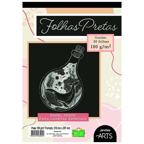 Bloco-para-Desenho-A4-180g-Preto-Arts-Jandaia-20-Folhas