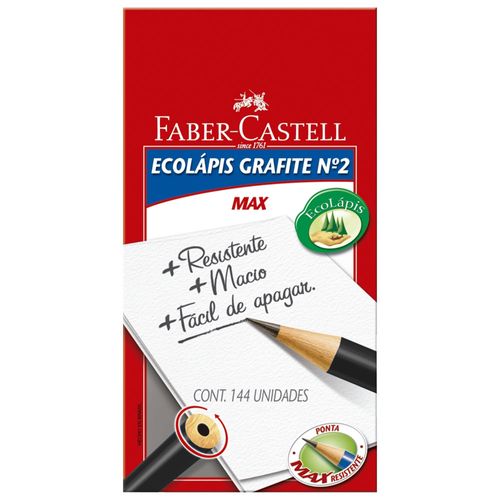 Lapis-Preto-Faber-Castell-Max-N°2-Redondo-144-Unidades