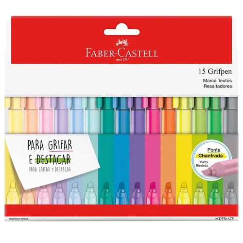 Caneta-Marca-Texto-15-Cores-Grifpen-Faber-Castell