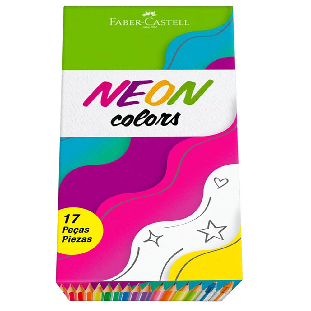 Kit-Escolar-17-Pecas-Neon-Colors-Faber-Castell