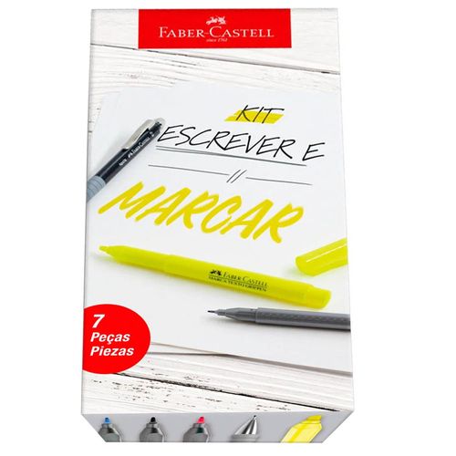 Kit-Escolar-7-Pecas-Escrever-e-Marcar-Faber-Castell