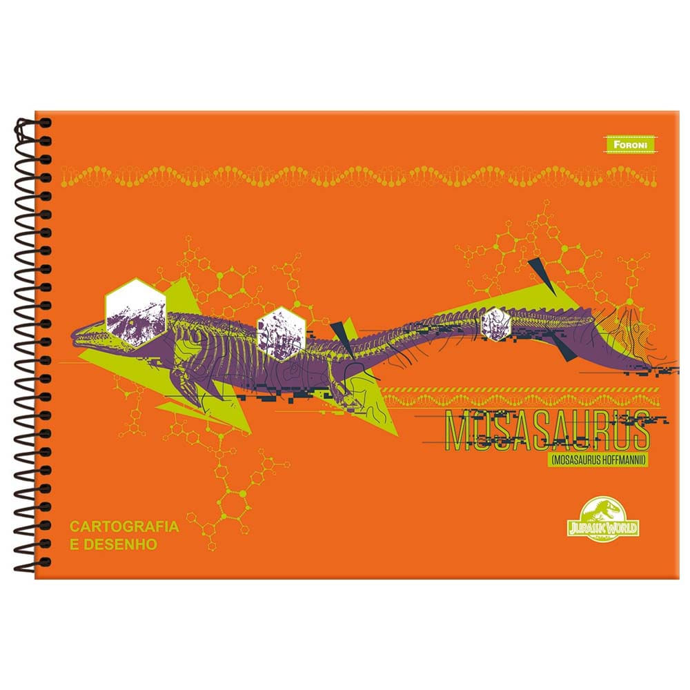 Caderno-de-Cartografia-Jurassic-World-80-Folhas-Foroni