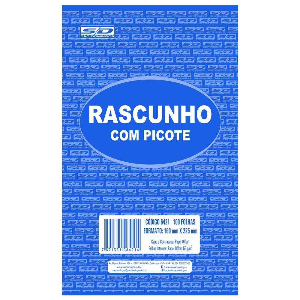 Rascunho-com-Picote-160x225mm-Sao-Domingos-100-Folhas