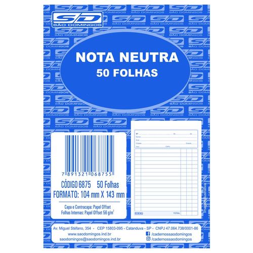 Nota-Neutra-104x143mm-Sao-Domingos-50-Folhas