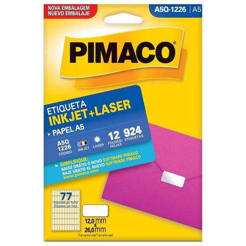 Etiqueta-Pimaco-A5-Inkjet---Laser-12x26mm-12-Folhas-A5Q-1226