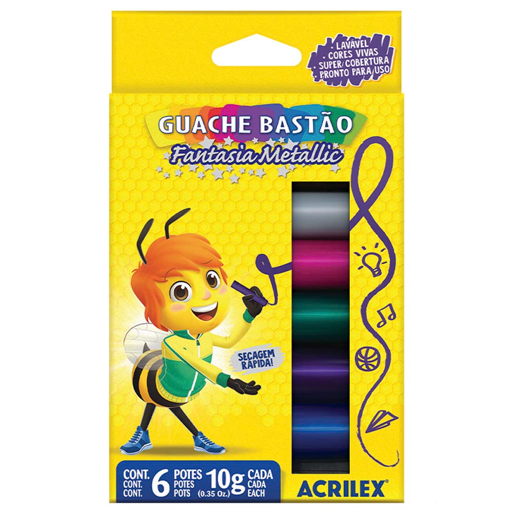 Tinta-Guache-em-Bastao-6-Cores-Metallic-Acrilex