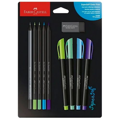 Kit-SuperSoft-Cores-Frias-10-Pecas-Faber-Castell