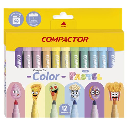 Canetinha-Hidrografica-12-Cores-Color-Pastel-Compactor