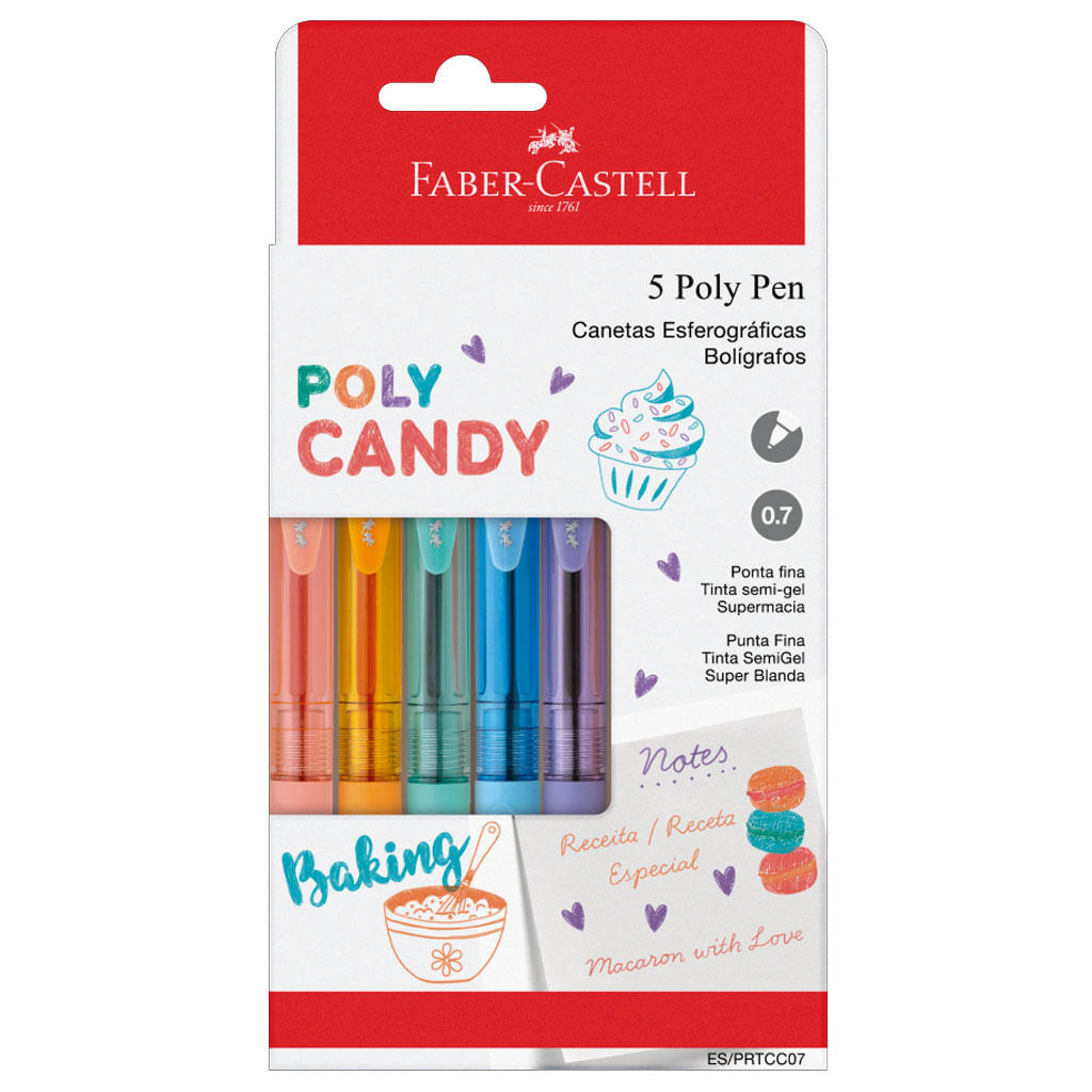 Caneta-Esferografica-5-Cores-Poly-Candy-Faber-Castell