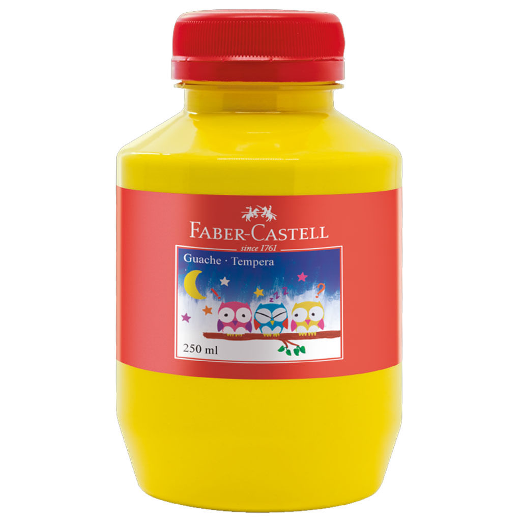Tempera-Guache-250ml-Amarelo-Faber-Castell