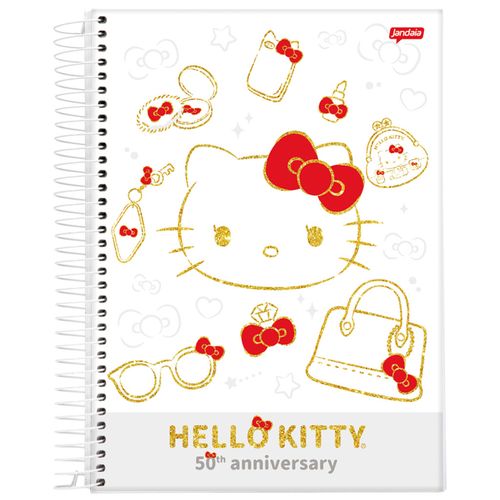 Caderno-Universitario-10-Materias-Hello-Kitty-50th-Jandaia