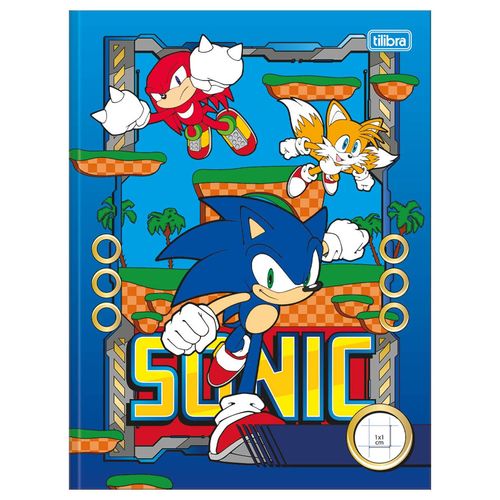 Caderno-Quadriculado-Sonic-40-Folhas-Tilibra