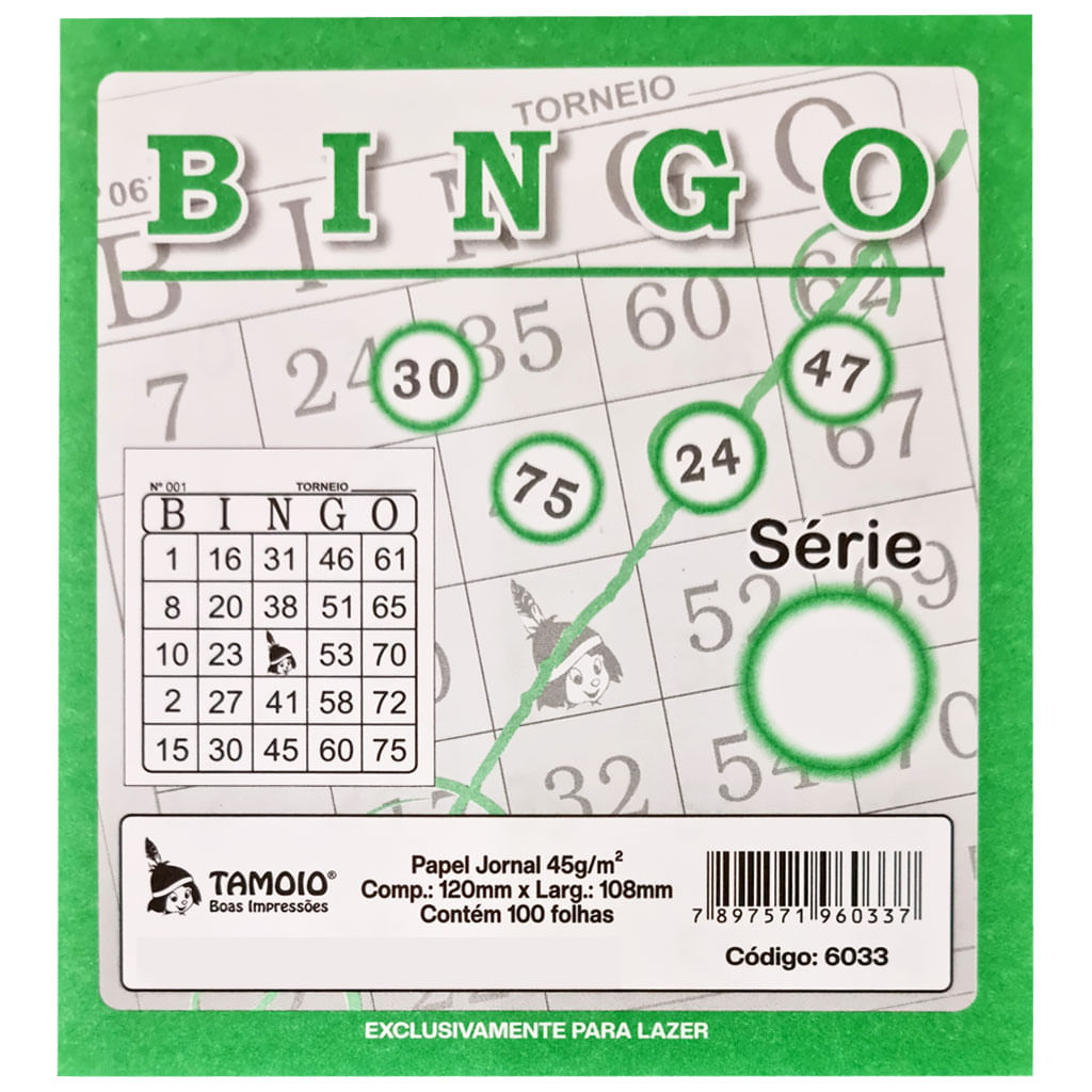 Bingo-Tamoio-Verde-100-Folhas-15-Unidades