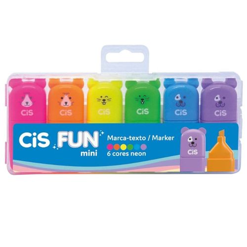 Caneta-Marca-Texto-Cis-Fun-Mini-Neon-6-Cores