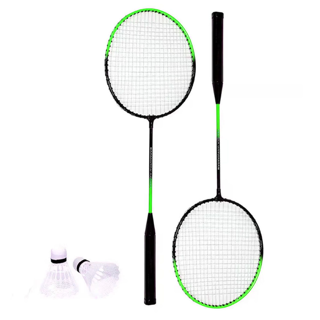 Kit-Badminton-Raquete-e-Peteca-Verde-Redstar