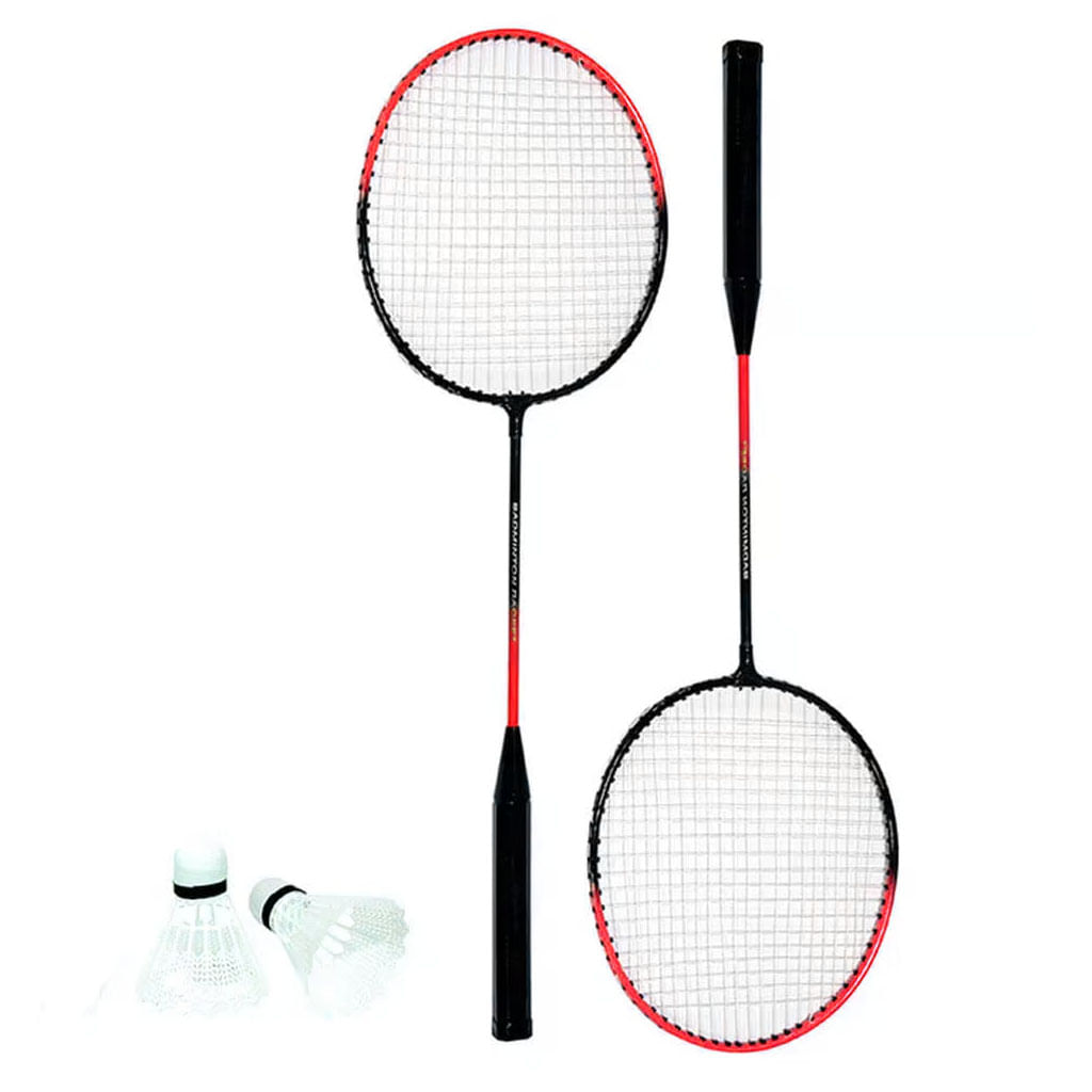 Kit-Badminton-Raquete-e-Peteca-Vermelho-Redstar