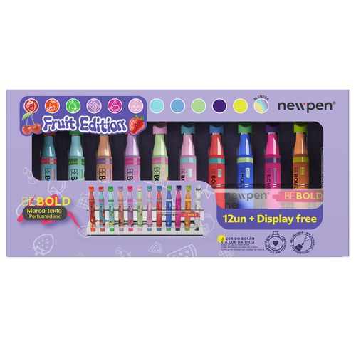 Caneta-Marca-Texto-Be-Bold-com-Display-Newpen-12-Unidades