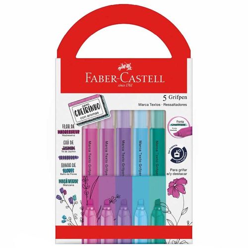 Caneta-Marca-Texto-5-Cores-Relaxa-Grifpen-Faber-Castell