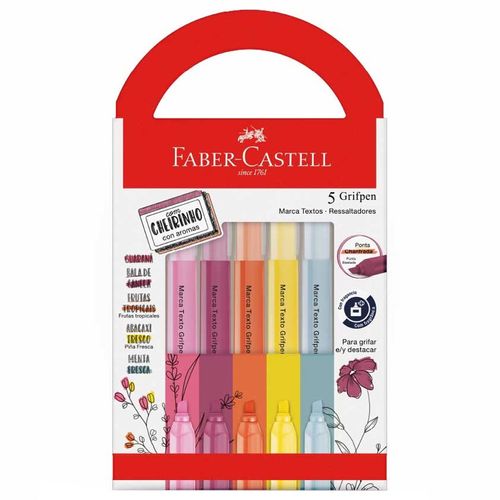 Caneta-Marca-Texto-5-Cores-Revigora-Grifpen-Faber-Castell