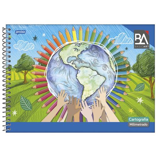 Caderno-de-Cartografia-Milimetrado-Basic-Art-48-Folhas-Jandaia